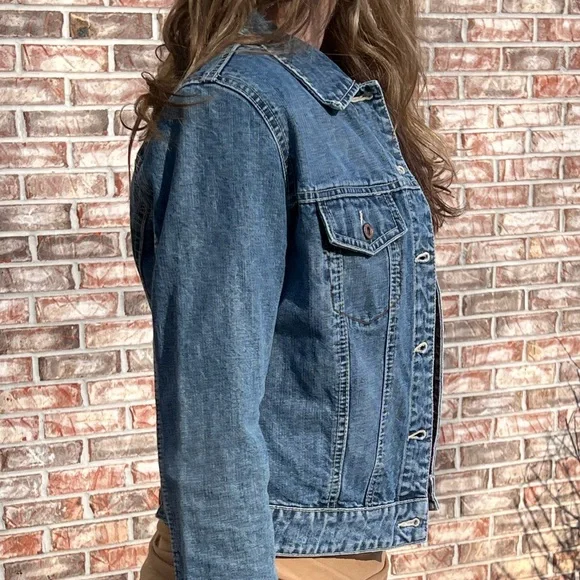 GAP Vintage Y2K Cropped Denim Jacket SZ S! EUC! - Picture 3 of 16